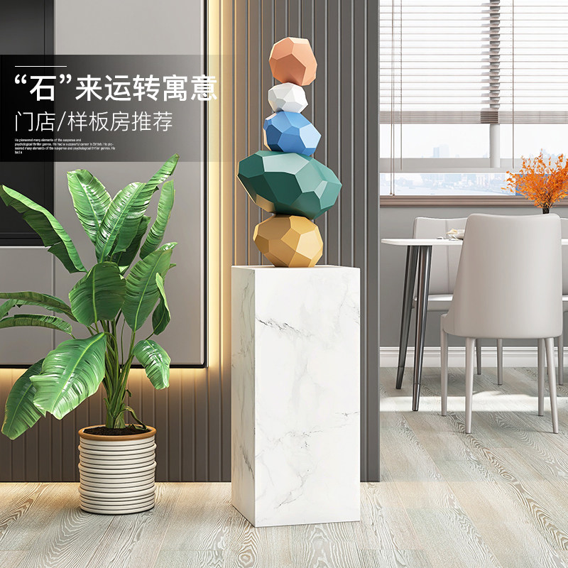 轻奢大气工艺品落地摆件客厅家居饰品酒店展厅大理石雕塑乔迁礼物