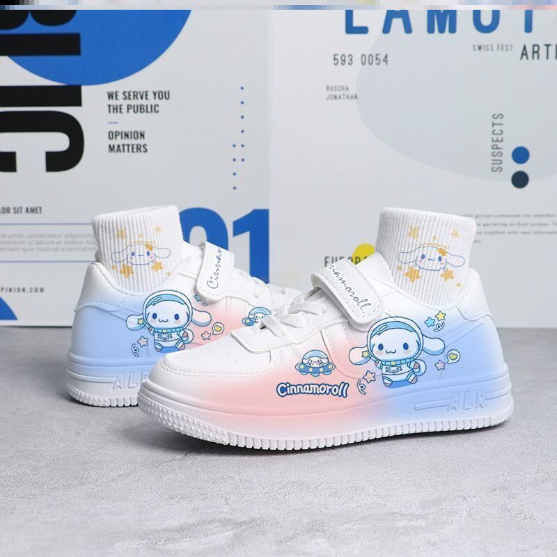 新款儿童pu皮质板鞋玉桂狗男童休闲鞋女童运动鞋透气防滑免系鞋带