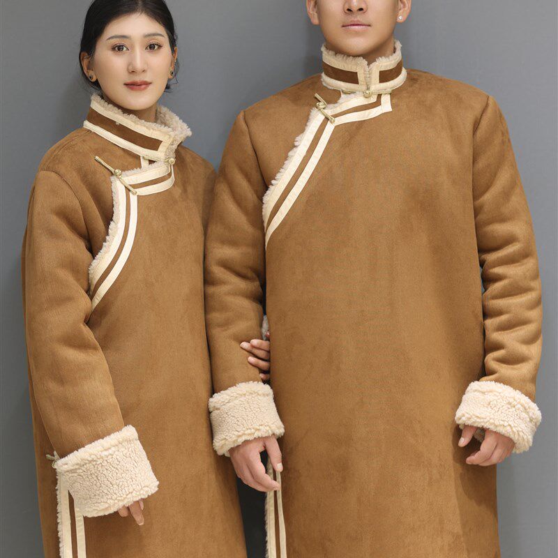 男士秋冬款藏族短款加厚绒保暖冬季新款民族棉服藏装藏服外套上衣
