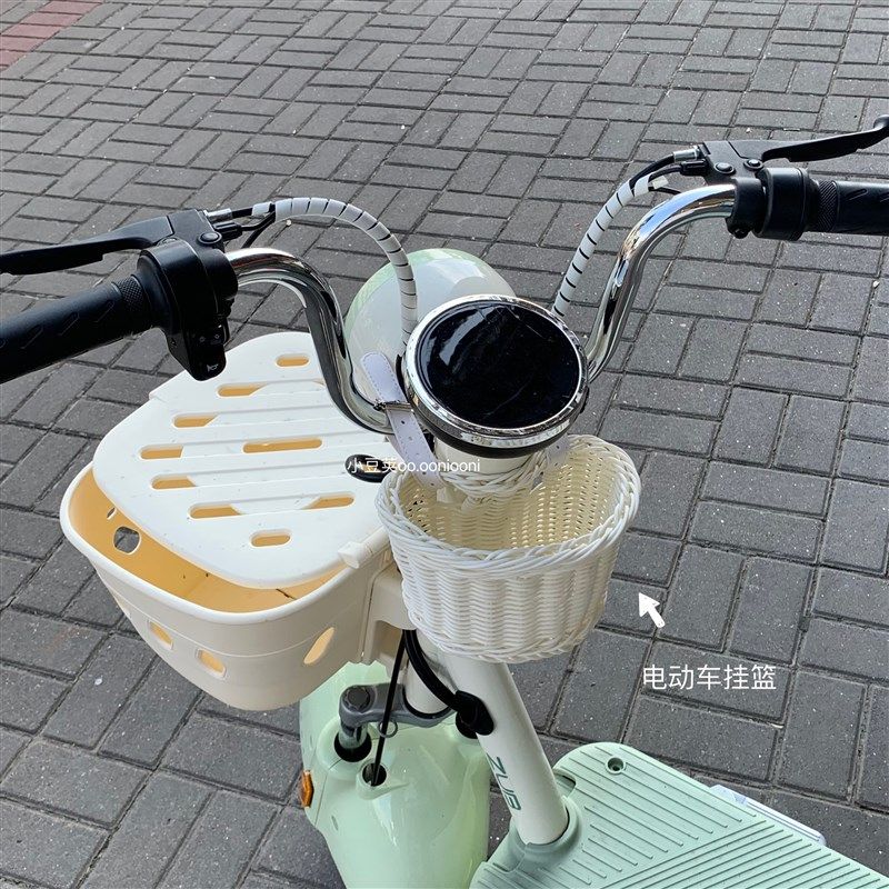 儿童自行车电动车车篮前兜挂包防水编织滑板车婴儿车筐置物挂兜