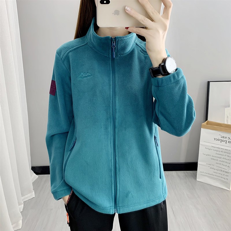秋冬季女装加绒外套户外抓绒衣加厚休闲夹克澳粒绒冲锋衣内胆上衣