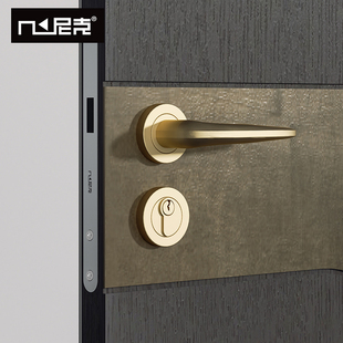尼克 室内门锁带钥匙卧室门拉手家用门锁通用型门执手简约锁具