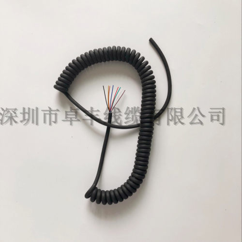 弹力伸缩线弹簧螺旋电线电缆4v芯5芯6芯7芯8芯9芯10芯12芯纯铜电