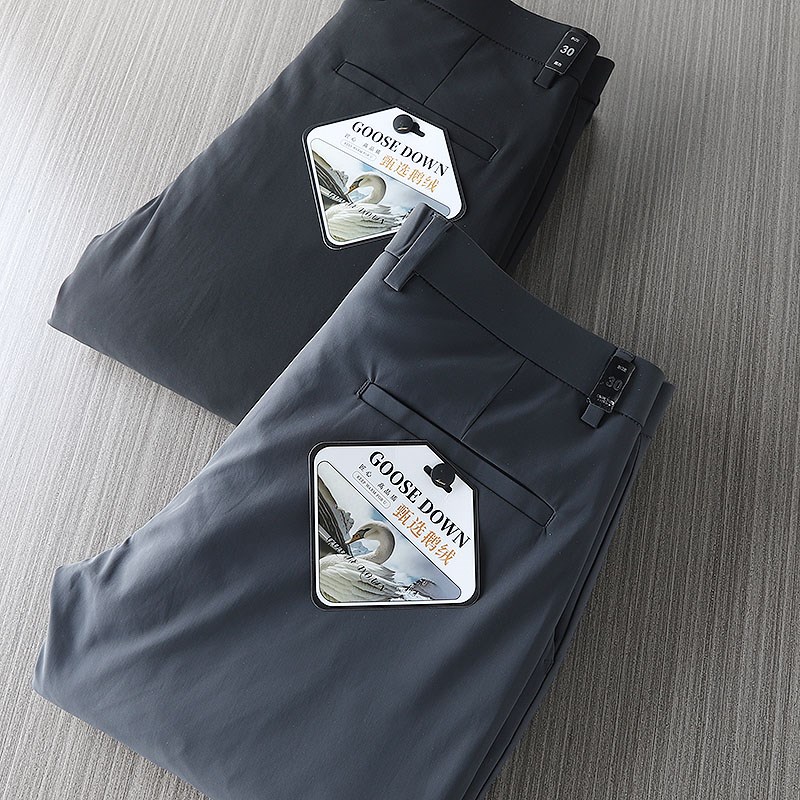 90白鹅绒 不臃肿 冬季男士纯色保暖商务休闲修身小直筒外穿羽绒服