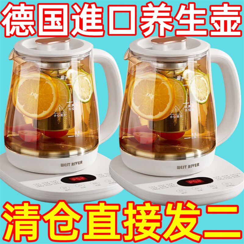 德国养生壶多功能办公室煎药壶全自动玻璃电热烧水U壶蒸煮煮花茶