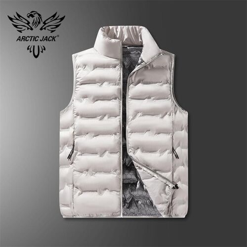 石墨烯羽绒棉马甲男秋冬新款保暖背心休闲高级感隐形拉链口袋坎肩