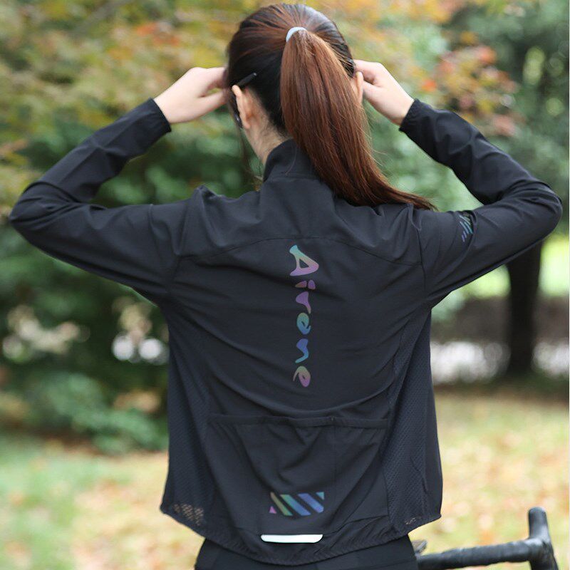 春夏新品自行车骑行服男女春夏秋薄款超轻量化防风衣黑白色2025