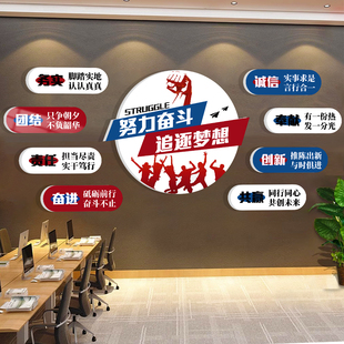 办公室墙面装 饰挂壁画企业文化墙公司氛围布置励志标语背景墙贴纸