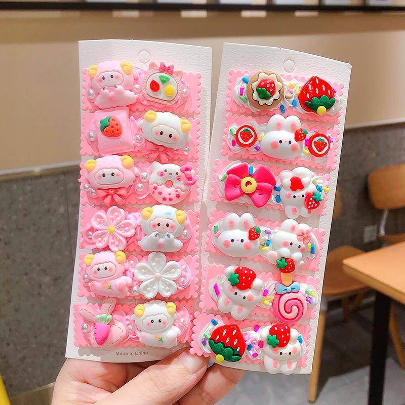 奶油胶diy发夹手工材料包发卡BB夹卡通可爱夹子儿童学生自制套装
