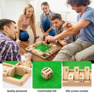 跨境四面翻牌游戏棋数字游戏玩具儿童亲子桌游聚会休闲行酒令游戏