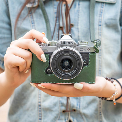 摄侣适用尼康ZFC保护套z30皮套z63相机包z50二代相机套zf底座z5二代z6IIz7保护壳Z6III牛皮zf肩带装饰配件