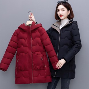 新款时尚洋气年轻妈妈冬装棉衣外套中年宽松加肥大码棉衣胖mm棉袄