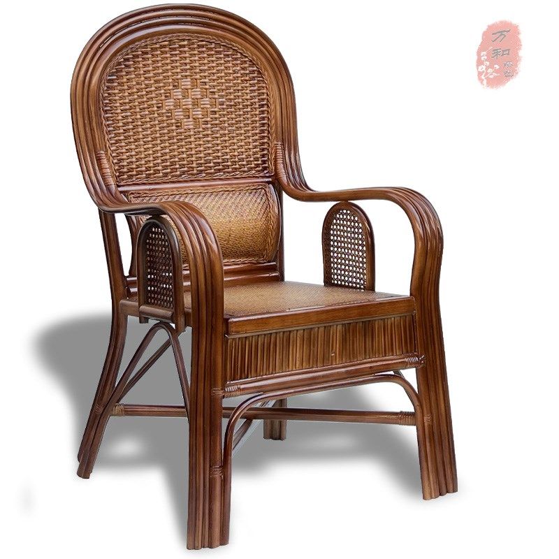 天然真藤家用老人藤编单人护腰靠背藤椅阳台休闲藤编办公椅三件套,住宅家具,阳台椅,淘宝优惠券,粉丝福利购,淘宝优惠卷