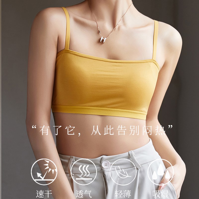 抹胸女夏带胸垫防走光内衣内搭文胸一体式美背小吊带小Y胸聚拢裹