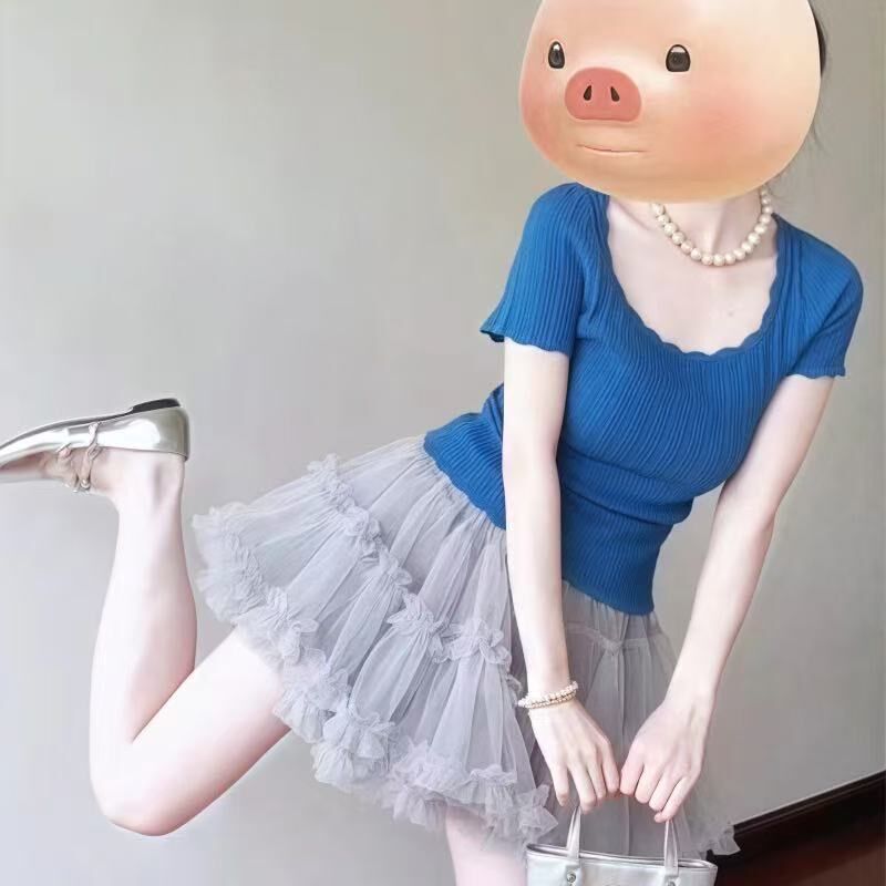 夏日绝美穿搭小个子独特漂亮多巴胺甜美纯欲风上衣裙子两件套装女