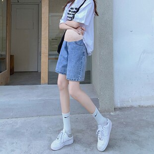 孕妇短裤夏季薄款外穿五分阔腿裤子夏装孕早期打底牛仔短裤女夏款