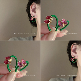 暗里着迷a!复古撞色耳环!法式耳钉高级感耳夹旅行发卡精致耳坠女