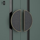 半圆形玻璃门拉手酒店包厢古铜单门实木门定制门把手