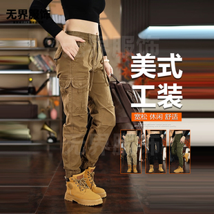 2025秋新款秋冬工装裤男女款美式宽松多口袋休闲裤复古百搭直筒裤
