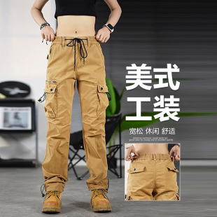 美式复古工装裤男款裤子男士休闲裤男生2025新款宽松男裤秋季长裤