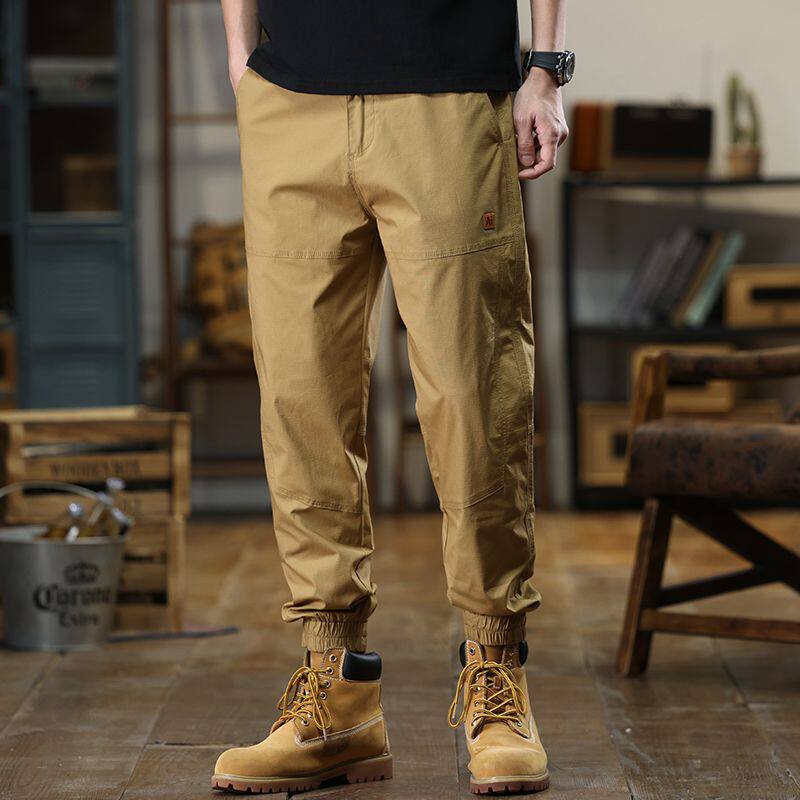 美式复古灰色工装裤男宽松潮牌男士休闲裤2026新款春季束脚裤子男