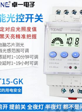 供应ZYT15-GK路灯广告灯控制器220V智能光控含光感探头时控开关