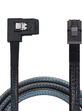 MINI SAS HD SFF-8643 4I转SAS SFF-8087右弯服务器内部连接线