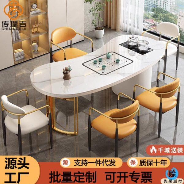 岩板茶桌椅组合现简约轻奢家用阳台小茶台泡茶桌公室一桌五椅,商业/办公家具,茶台/茶桌,淘宝优惠券,粉丝福利购,淘宝优惠卷