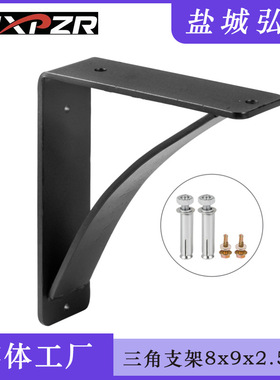 三角支架浅色浮动搁板支架三角形搁板支架墙哑光黑色重型搁板支架
