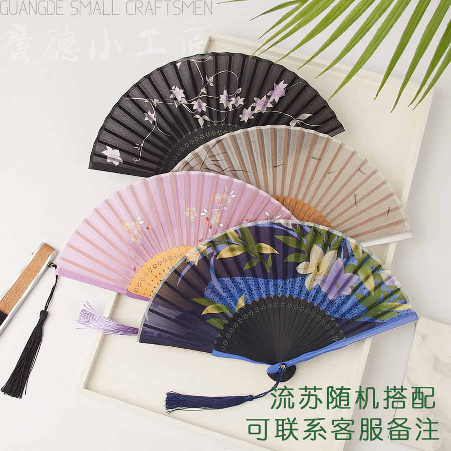 全竹折扇新中式国风迷你扇子古风旗袍小复古随身携带折叠扇女便携