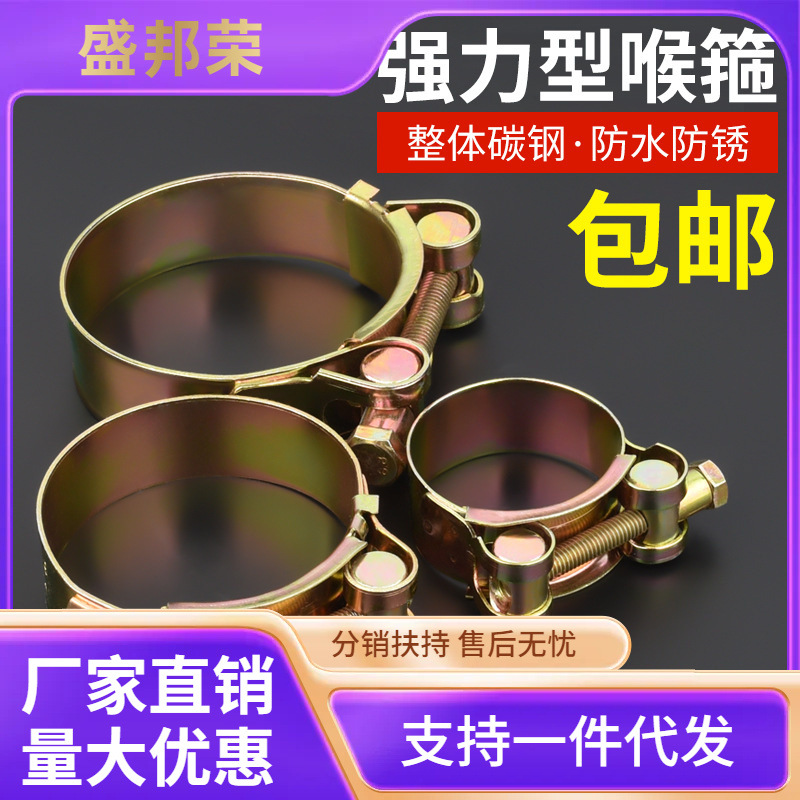 喉箍碳钢镀锌欧式加厚管箍重型管夹抱箍水管软管圆型加宽固定夹子