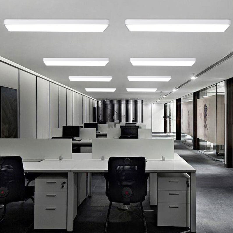 简约现代led吸顶灯白色直角圆角造型灯办公室会议室写字楼舞蹈室