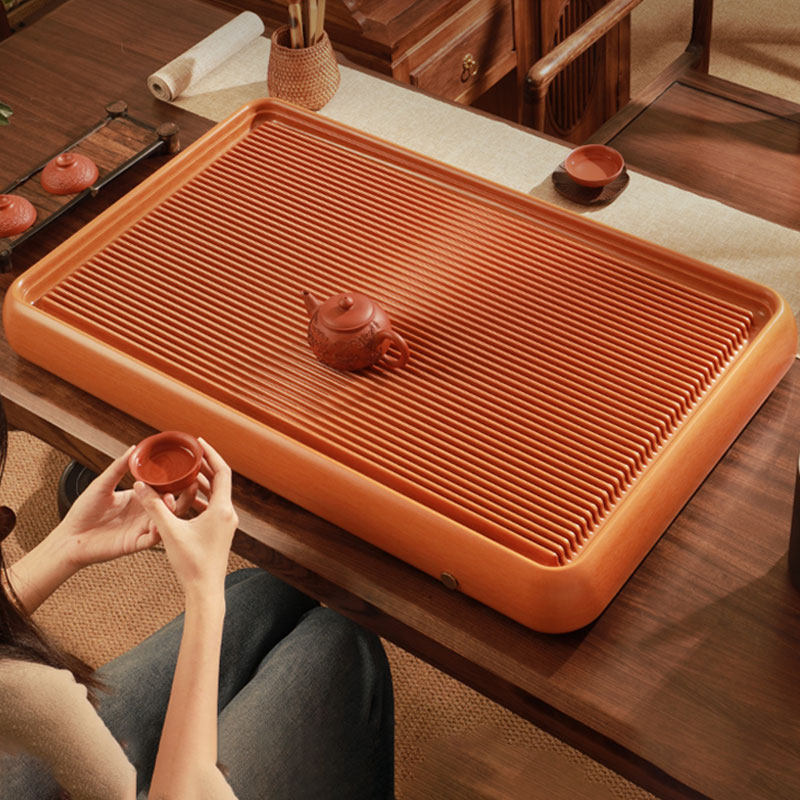 电木茶盘家用高密度德料40支茶台整块实木茶盘花梨木高档排水托盘