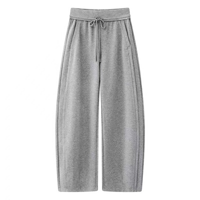 艾家商场同款2026春季新款松紧腰弯刀裤百搭宽松阔腿休闲裤311112