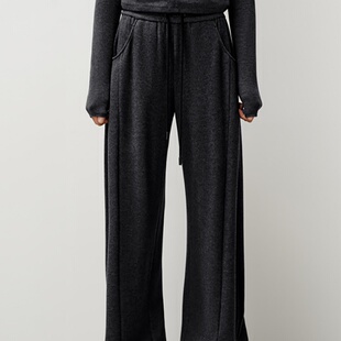 艾诺丝商场同款2025秋季新款松紧腰休闲裤女宽松直筒卫裤AR314127