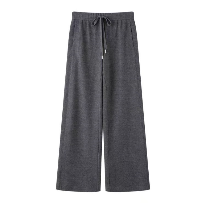 艾诺丝商场同款2025冬季新款松紧腰直筒休闲裤女灰色卫裤AR314111