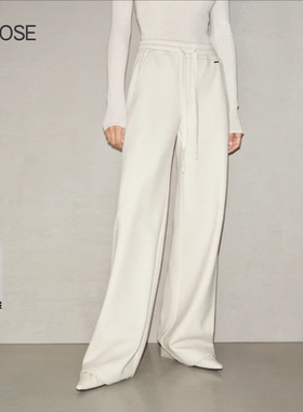 2025秋冬新款艾诺丝时尚百搭松紧腰系带直筒高腰休闲卫裤女314109