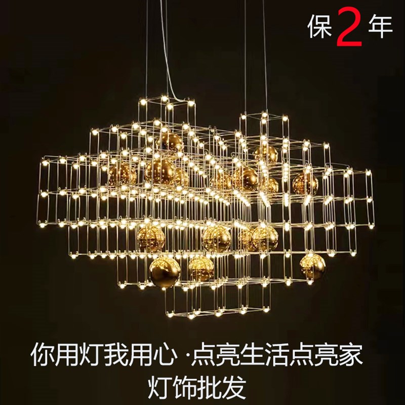 创意客厅光立方吊灯洒店大堂宴会厅餐厅别墅复式楼沙盘个性北欧风
