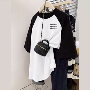 夏季 孕妇装 新款 T恤中长款 上衣 纯棉宽松遮肚不显怀短袖 孕妇打底衫