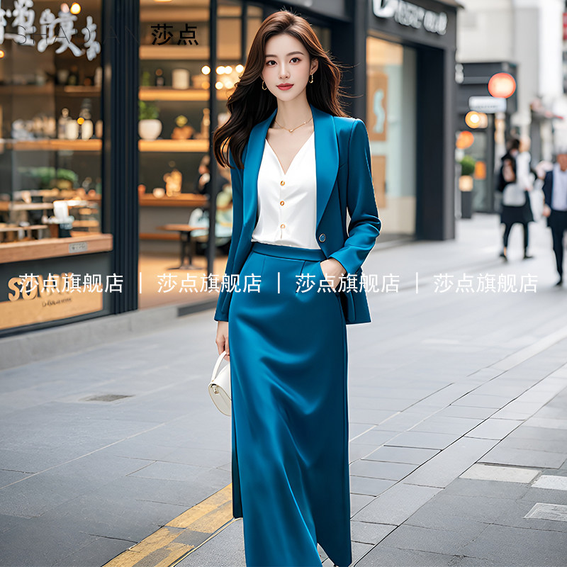 职业西装外套套装裙女神范春秋高级感气质新款小西服半身裙两件套