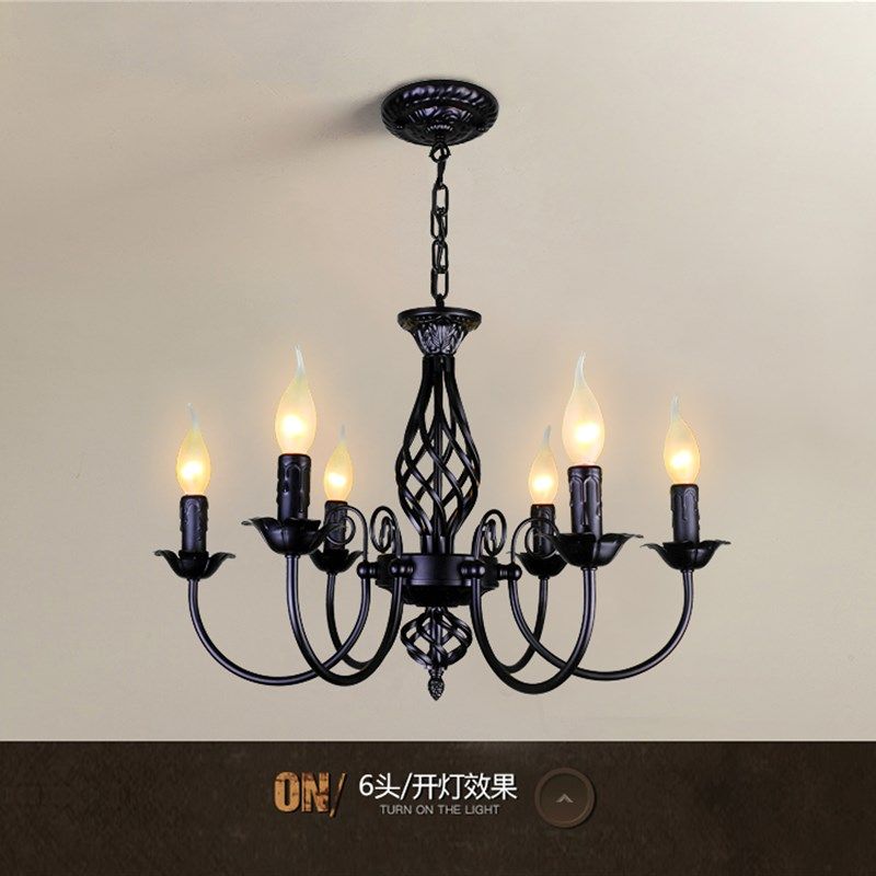 美式复古蜡烛灯客厅灯吊灯简约店铺咖啡店奶茶店仿古工业风简欧