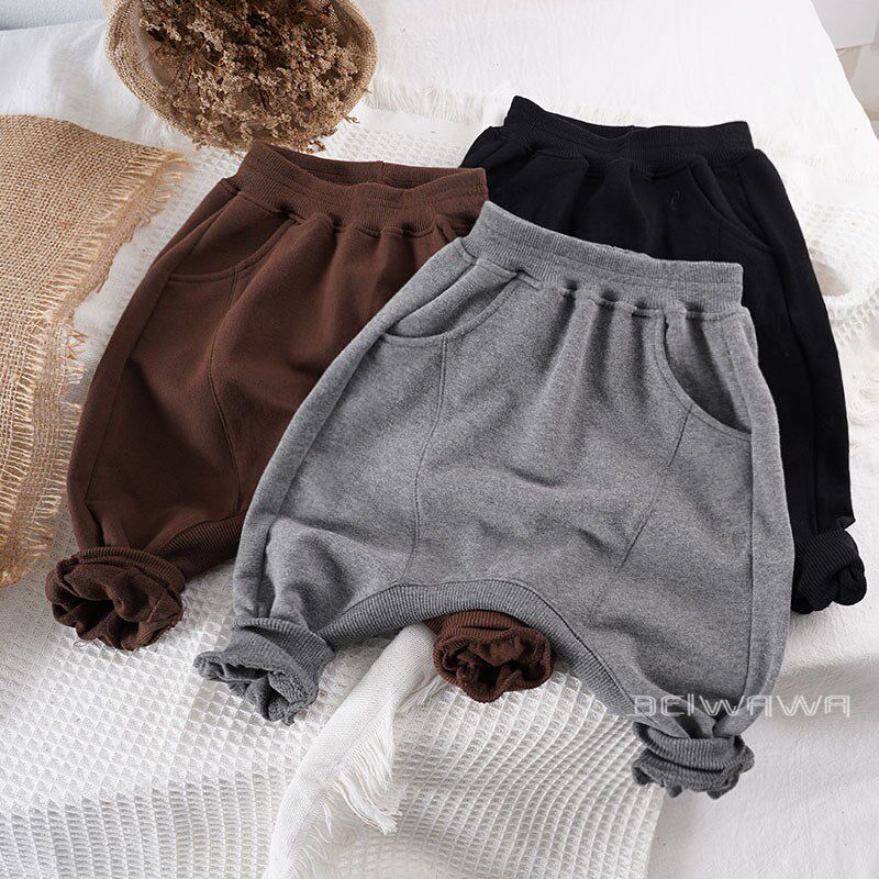 洋气~春款儿童宝宝高腰大裆pp长裤 男女童纯棉休闲大屁屁哈伦裤