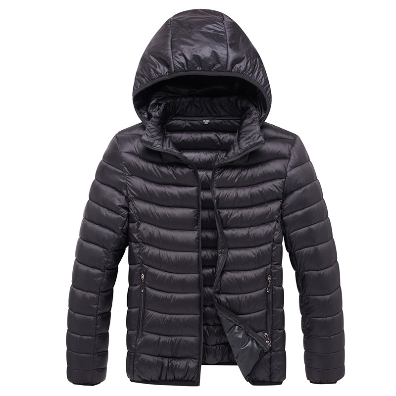 秋冬新款青年男装轻薄羽绒棉衣休闲外套中年男士棉服带帽大码冬装