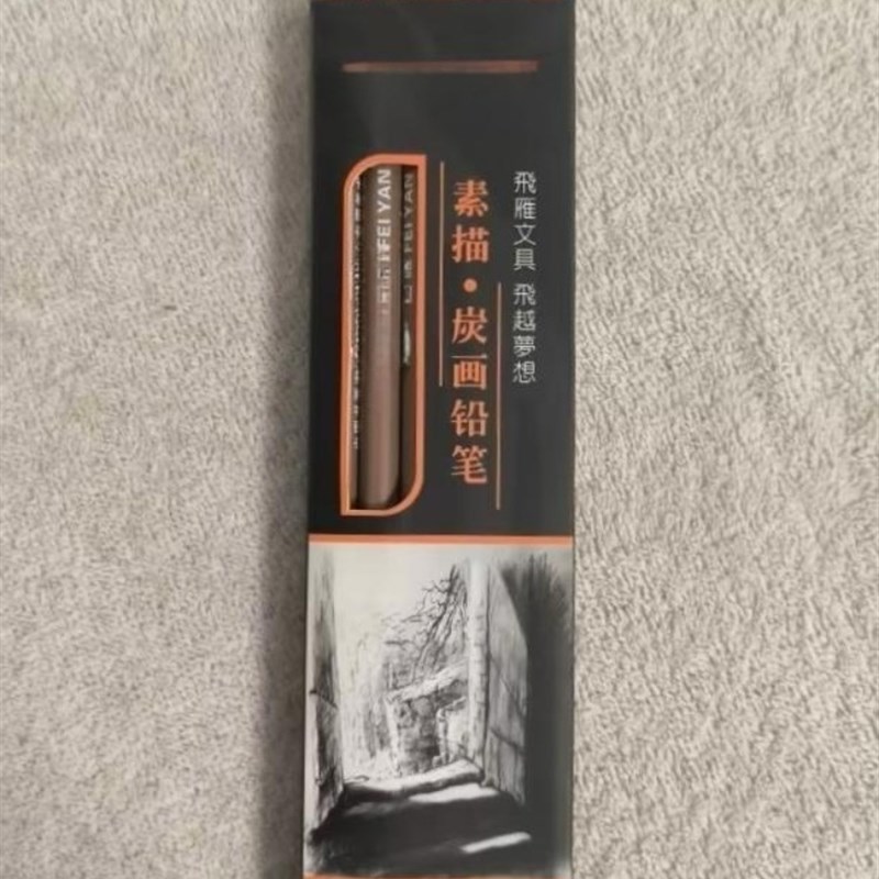 48支圓木桿g素描筆美術生專用繪畫碳黑無鉛小學生專業炭畫鉛筆素