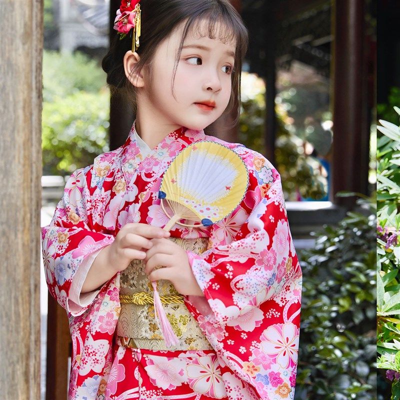 和服正装日式浴衣童装儿童春季夏季薄款日系套装汉服表演服女童