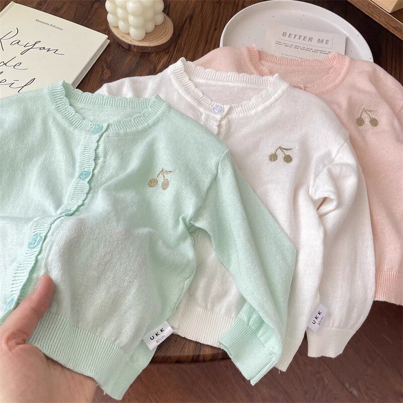 儿童防晒衣外套春夏季薄款婴儿外搭小开衫女童宝宝针织空调服上衣