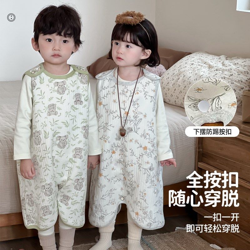 儿童睡袍夏季薄款2025新款春夏宝宝睡裙家居服睡衣睡袋防踢被连体