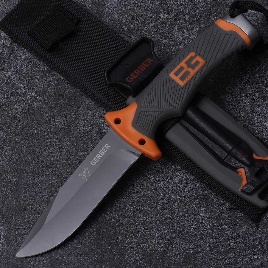 贝爷M390钢户外直刀开刃高