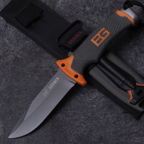 贝爷M390钢户外直刀开刃高