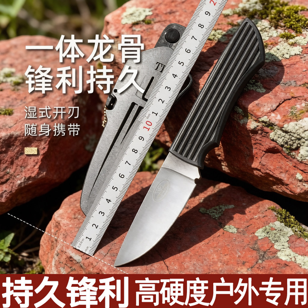 D2钢户外刀具防身直刀开刃荒野求生小刀短刀随身锋利特殊用途刀